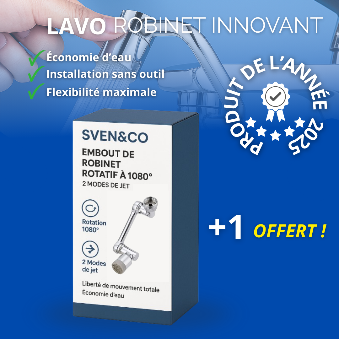 LaVo™, Aérateur de robinet universel rotatif à 1080°