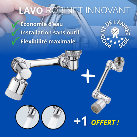 LaVo™, Aérateur de robinet universel rotatif à 1080°
